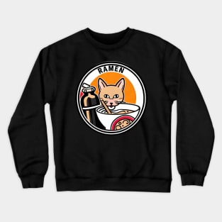 Cute Japanese Cat ramen Crewneck Sweatshirt